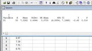 One sample tests (Minitab)
