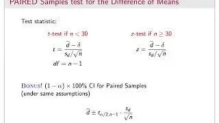 Hypothesis Test for Difference of Two Means Part 2 (Dependent Samples)