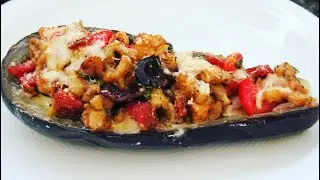 MELANZANE RIPIENE how to make stuffed eggplant oven roast