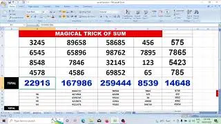 Sum Trick in Excel  !! Sum !! Sum in Excel  !! 🔥🔥