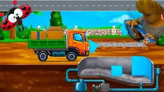 Марк строит бассейн в игре Build a house