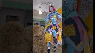 Showing my dog my halloween costume 🥰🎃#outfit #bestie #halloweencostume #halloween #costume  #sally