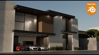 Modern House in Blender - 3D Modeling Timelapse