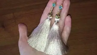 Серебряные серьги-кисточки Топаз-Рубин-Эмаль