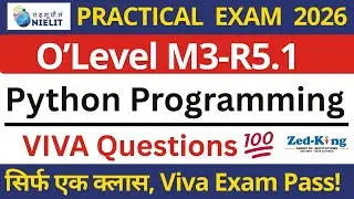 O Level M3-R5.1 Practical Viva Questions | Python Viva Most Important Topics 2026 🎯
