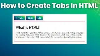 How to create Tabs in HTML with Javascript | Beginner Friendly Tabs method in Javascript