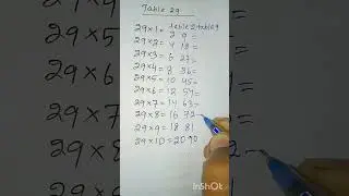 Table Trick 29//table of 29