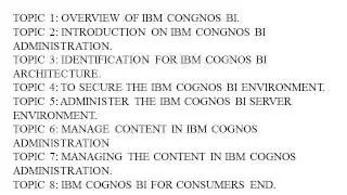 cognos bi tutorial | cognos Bi administration online training video- Global Online Trainings
