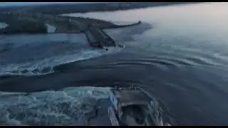 Взорванная плотина Каховской ГЭС 6 .06.2023.