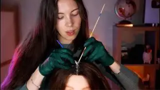🌙 Relaxing ASMR Dandruff Removal & Scalp Check 🌿✨
