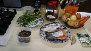 Уха по домашнему из Семги (