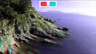 Drone 3D, 4K, 3D Aerial video with extended Interaxial Separation, ANAGLYPH, Red/Cyan, Seacoast