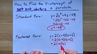 Y-Intercept of a Parabola: 3 Full Examples