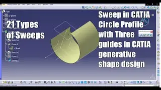Sweep in CATIA - Circle Profile  with Three guides in CATIA generative shape design