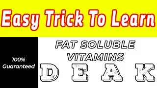 Trick To Learn Fat Soluble Vitamins NEET, NCERT, ETEA, MDCAT | Learning With Khan