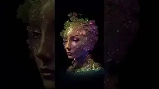 AI art glowing plastic mask