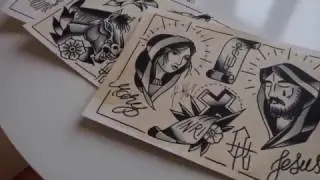 How I Tea dye my tattoo flash paper #9