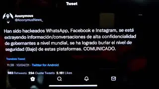 Anonymous confirma el hackeo de las redes sociales 😱🤯
