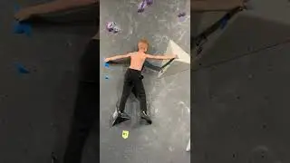 Wow! 9 year old Jace climbing his first V7 (at least what he could reach)!