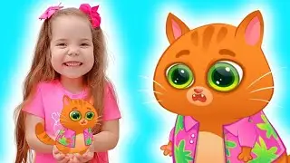 Настя, кошечка Кис Кис и котик Bubbu играют в игре | Сборник историй про Бубу