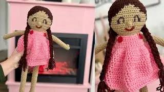 How to Add Braids to a Crocheted Gracie Doll- Free Crochet Pattern