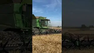 WHEAT HARVEST Combine Fleet #johndeere #bigtractorpower
