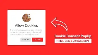 How to create a Cookie Consent PopUp using JavaScript || Allow Cookies Modal HTML & CSS