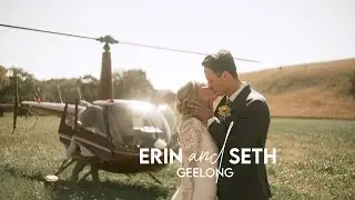 Bride & Groom Surprise Guests with a Helicopter Arrival || Erin & Seth @Geelong || 4K video