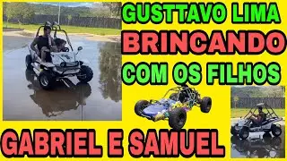 Gusttavo Lima - Brincando Com Os Filhos Gabriel e Samuel, veja que lindos!