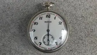 Vintage Molnija Molnia "Wolves" 18 Jewels USSR Russian Mechanical Pocket Watch.