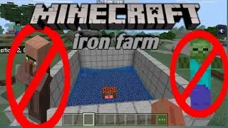 How to make iron farm in minecraft pocket edition (PE)without villager (hindi)