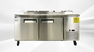 NSF commercial slotted pizza spreader 2-door refrigerated display cabinet CD -71PP