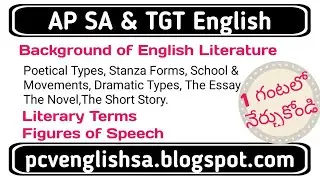 Background of English Literature in Telugu I AP DSC SA TGT English Literary Terms 2024