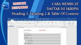 Cara Membuat DAFTAR ISI Secara Otomatis Pada Ms. Word