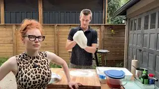 making our first corn (pizza)