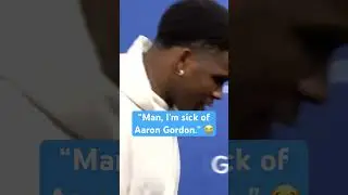 Anthony Edwards’ reaction to seeing Aaron Gordon’s box score as he leaves his presser ☠️😭
