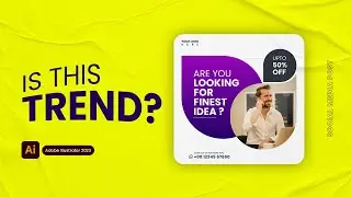 Illustrator 2023 Tutorial | Social Media Post Design | Graphic Design | Marketing Agency Banner