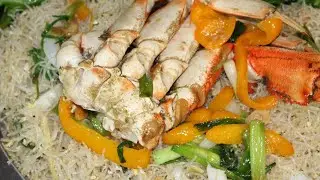 Rock Crab Stir Fry Vegetables and Clear Noodles
