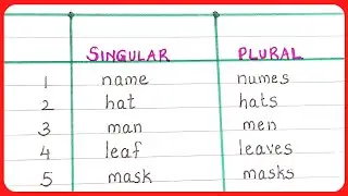 50 Singular and Plural in English Grammar I Singular and Plural nouns I Singular and Plural words
