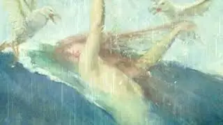 A Mermaid Being Mobbed by Seagulls Giovanni Segantini    Symbolism     mythological painting