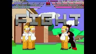 MUGEN Fight - Homer Simpson and Evil Homer Simpson (Judgespear) vs. Homer Jay Simpson and Evil Homer