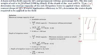ROOTZONE DEPTH, IRRIGATION NUMERICAL PROBLEMS