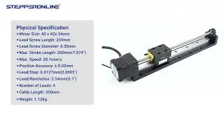Nema 17 Stepper Lead Screw Linear Actuator 1.5A Stroke 200mm 0.25Nm Lead 2.54mm(0.1