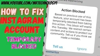 How to Fix Your Instagram account has been temporary block from this, action block problem // 2021//