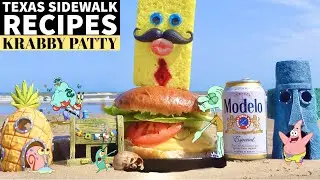 🦀Texas Sidewalk KRABBY PATTY🍔 | So 🔥HOT🔥 in TEXAS, you can cook ON THE BEACH🏖 | SPONGEBOB RECIPES