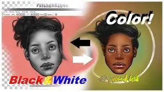B&W to COLOR in Paint Tool SAI (how to/ speedpaint) | Deep Skintone