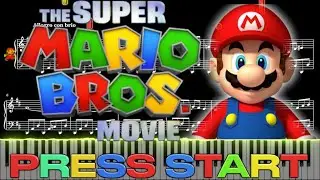 The Super Mario Bros. Movie OST Press Start for piano solo [8-bit Mario animation]スーパーマリオ映画