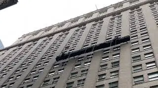 Window Washers being Hoisted up to the Top of a Building - Cleaners - Friday October 20, 2023