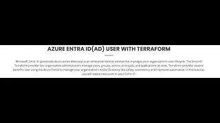 Azure Entra ID - User Creation - Terraform #azure #terraform #activedirectory #entraid