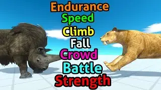 Battle ability Woolly Rhino vs smilodon Animal Revolt Battle Simulator